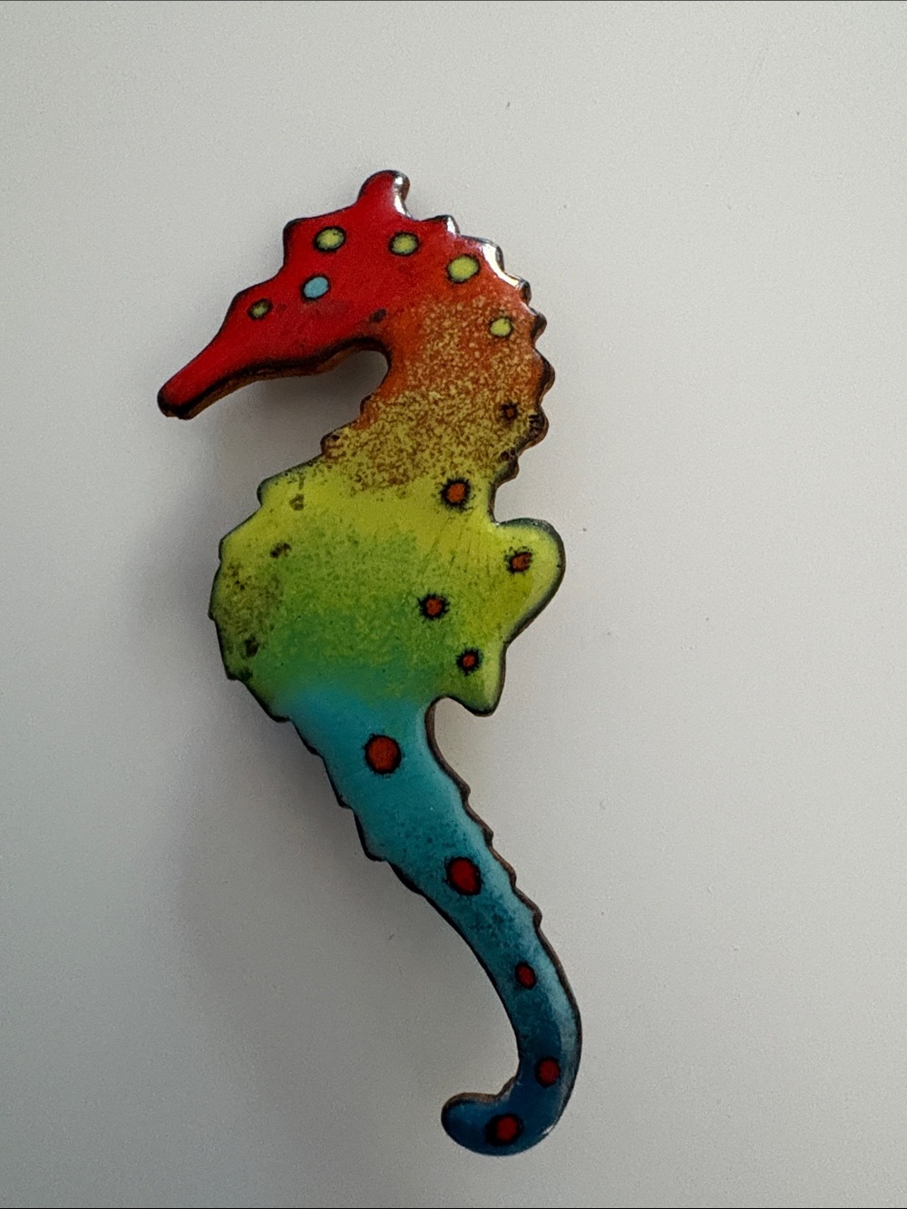 Colorful Seahorse Enamel Pin - Rainbow Tones
